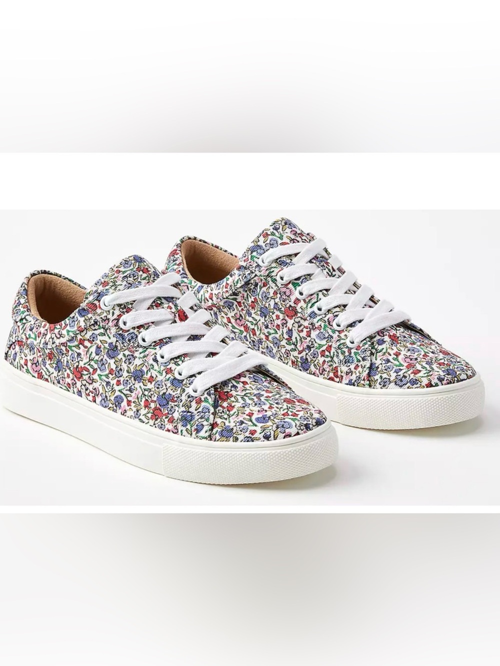 NEW LOFT ANN TAYLOR FLORAL LACE UP LOW TOP SNEAKERS SHOES SIZE 8.5